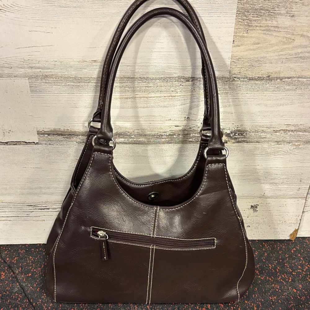 St. John’s Bay  Elegant Brown Leather Tote Bag